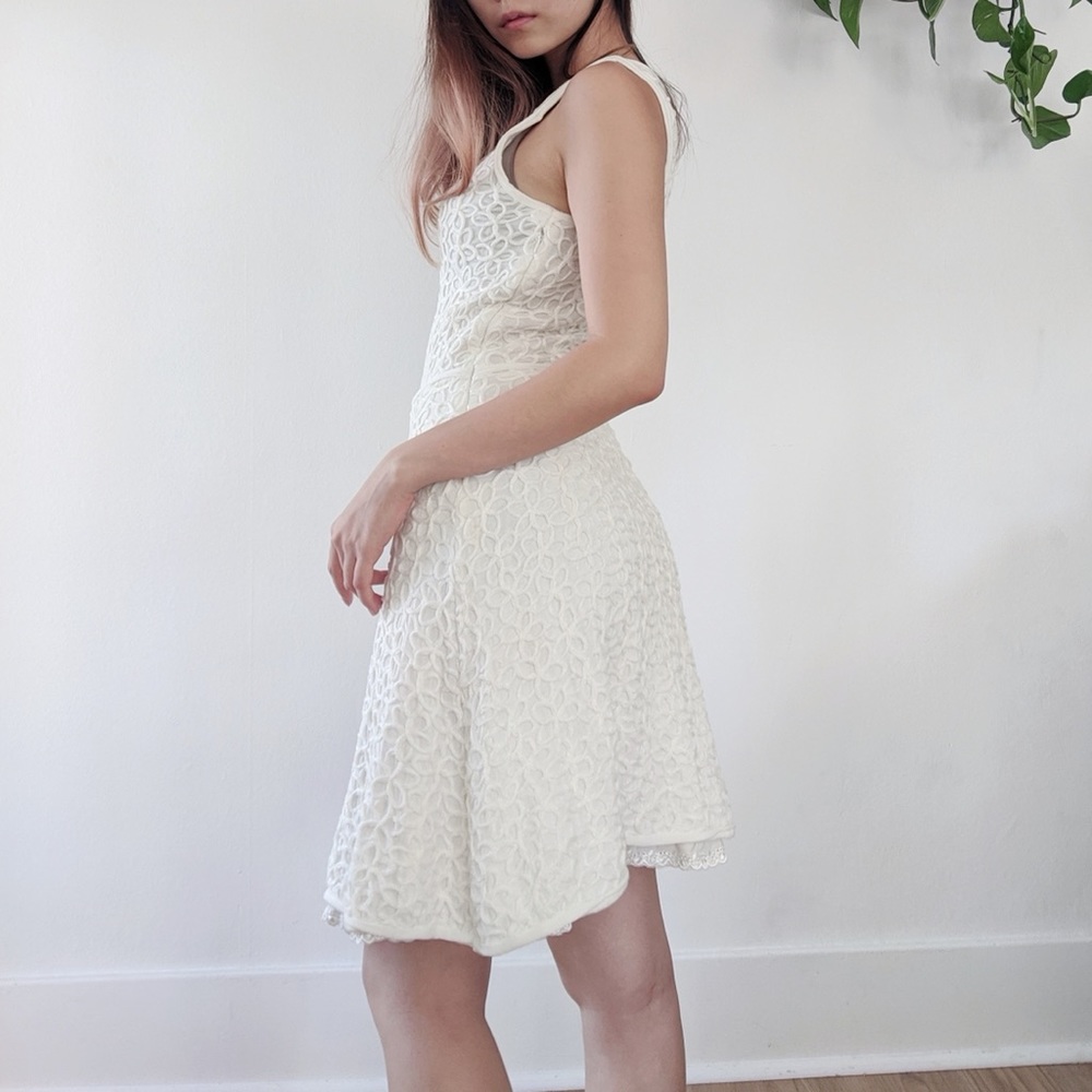 Max Studio White Floral Midi Dress S